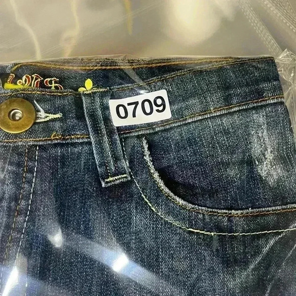 A-Jeans Straight Leg Jeans Womens 9 Juniors Faded Denim Blue Embroidered 0709 - Picture 10 of 10